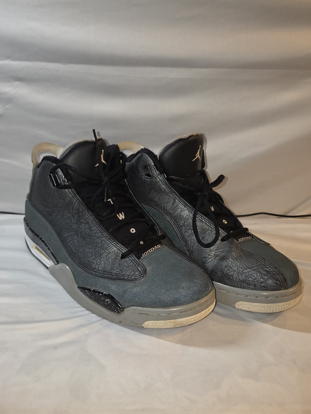 Jordan Men's Black and Gray High-Top Sneakers